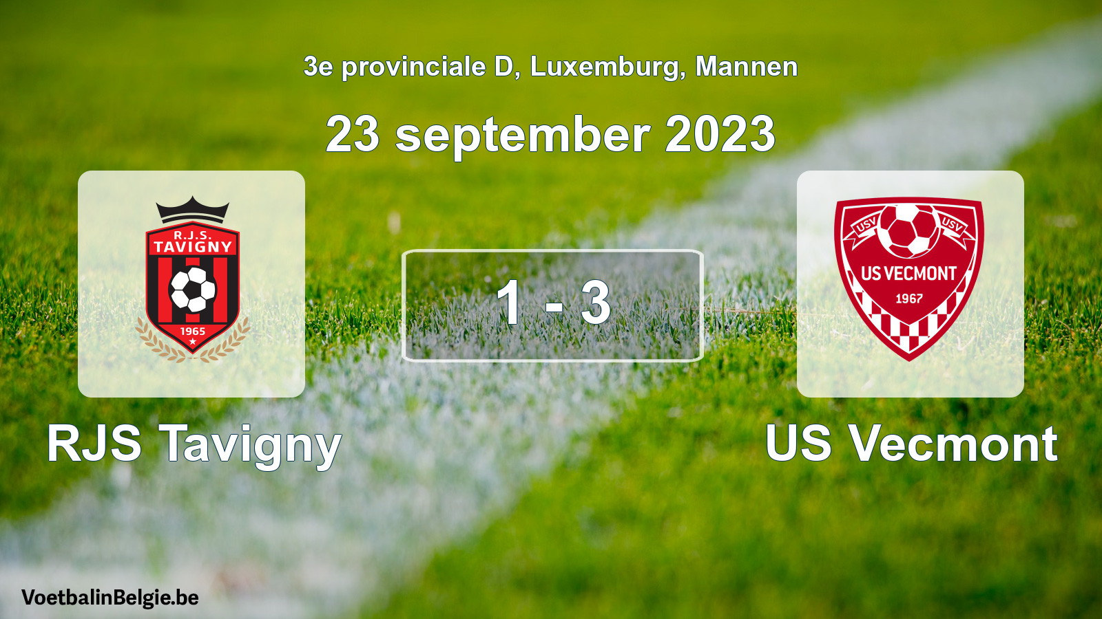 Gespeelde wedstrijd mannenvoetbal: RJS Tavigny - US Vecmont 1 - 3 (23 september 2023)