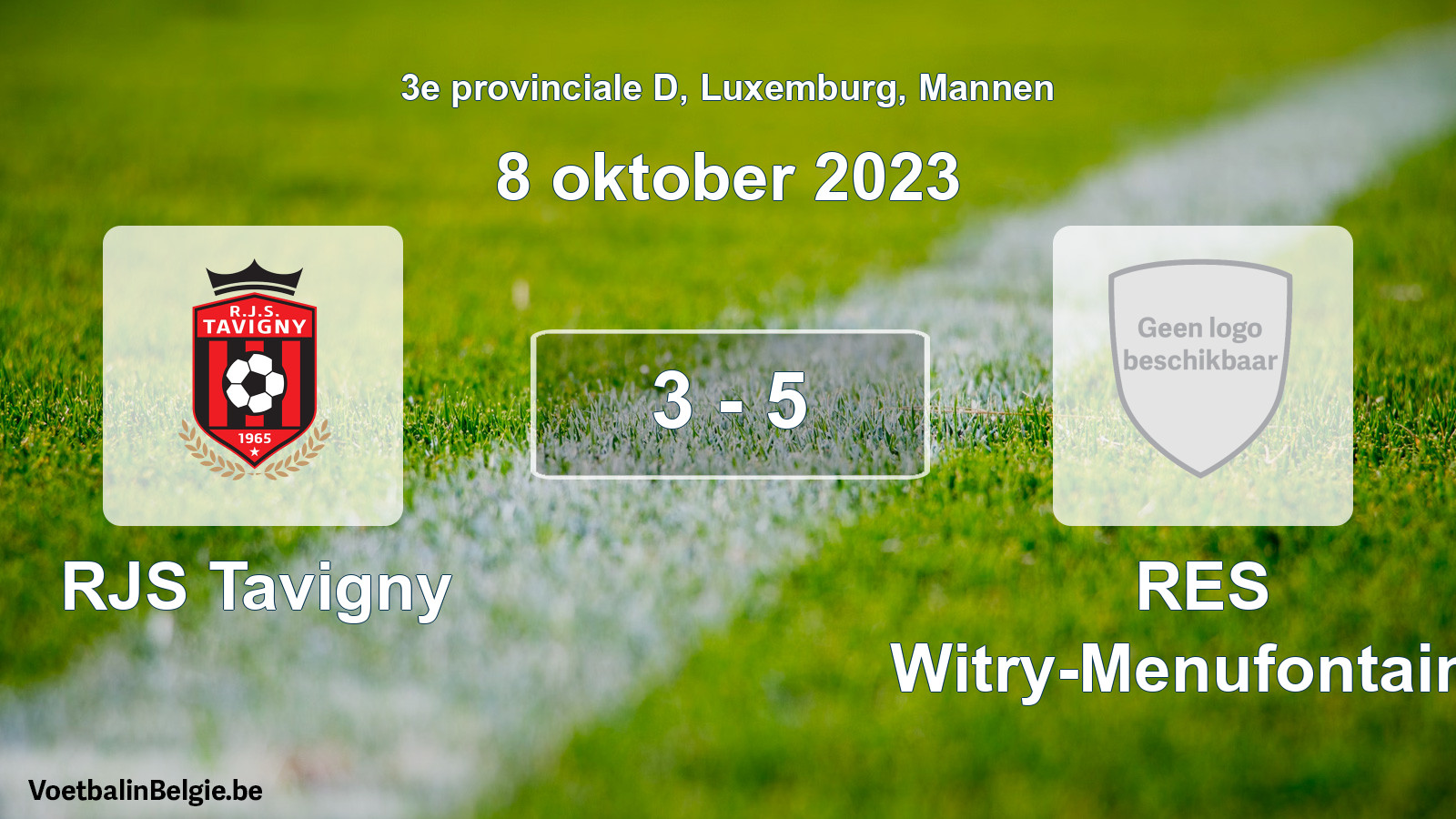 Gespeelde wedstrijd mannenvoetbal: RJS Tavigny - RES Witry-Menufontaine 3 - 5 (8 oktober 2023)