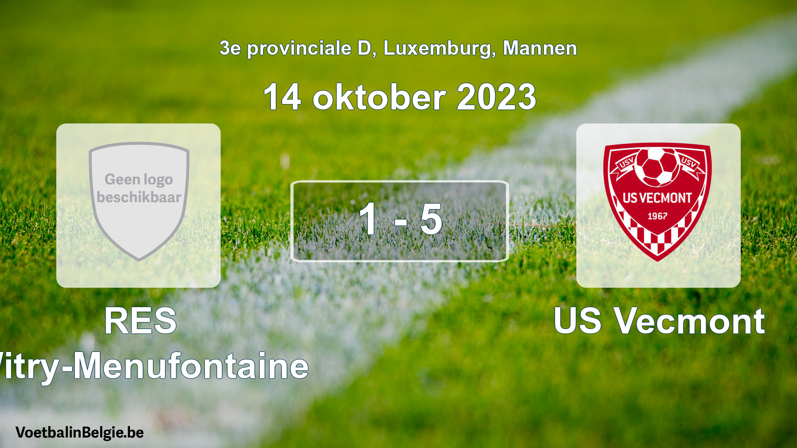 Gespeelde wedstrijd mannenvoetbal: RES Witry-Menufontaine - US Vecmont 1 - 5 (14 oktober 2023)