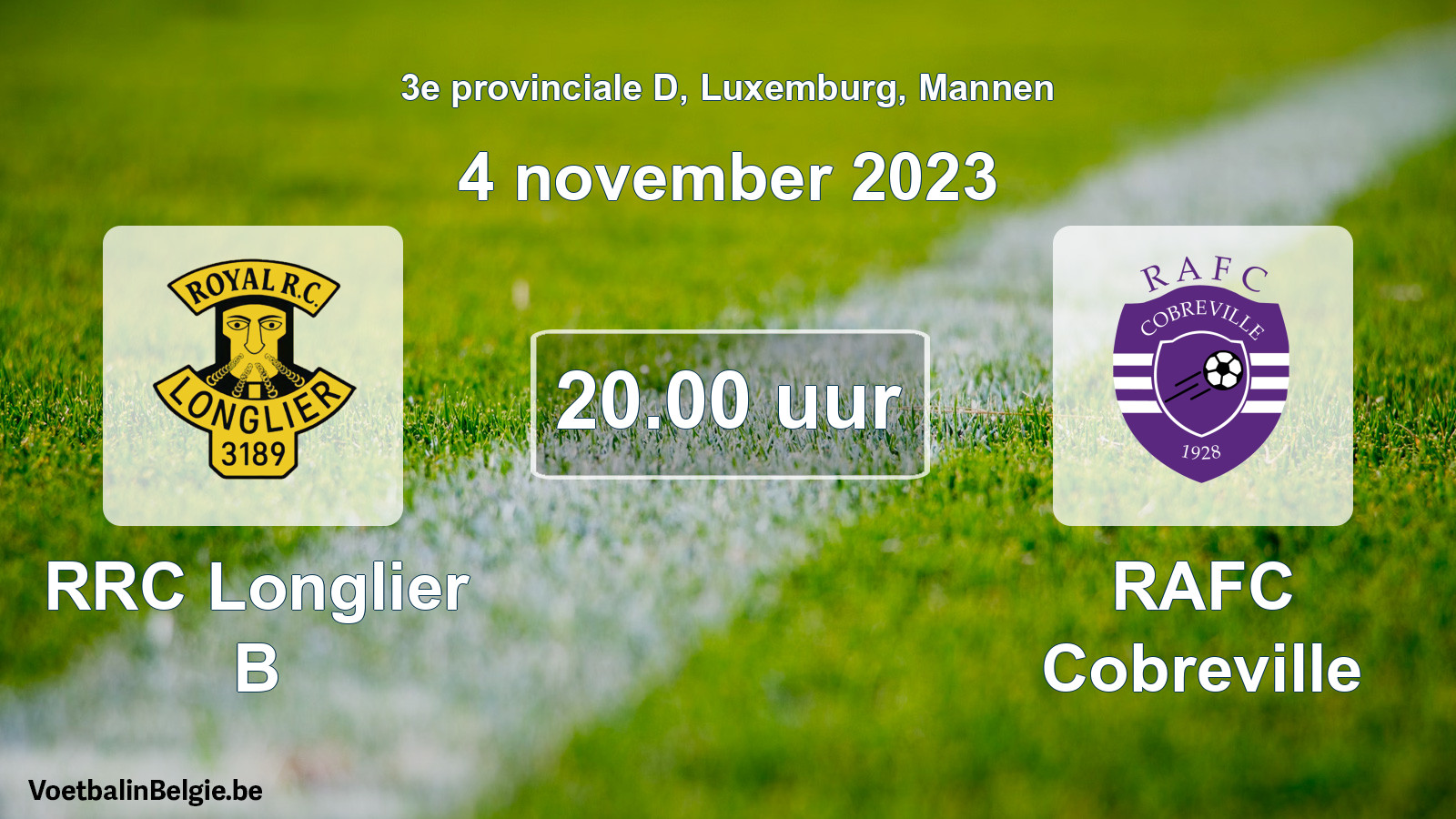 Match prévu football hommes: RRC Longlier B - RAFC Cobreville (4 novembre 2023)