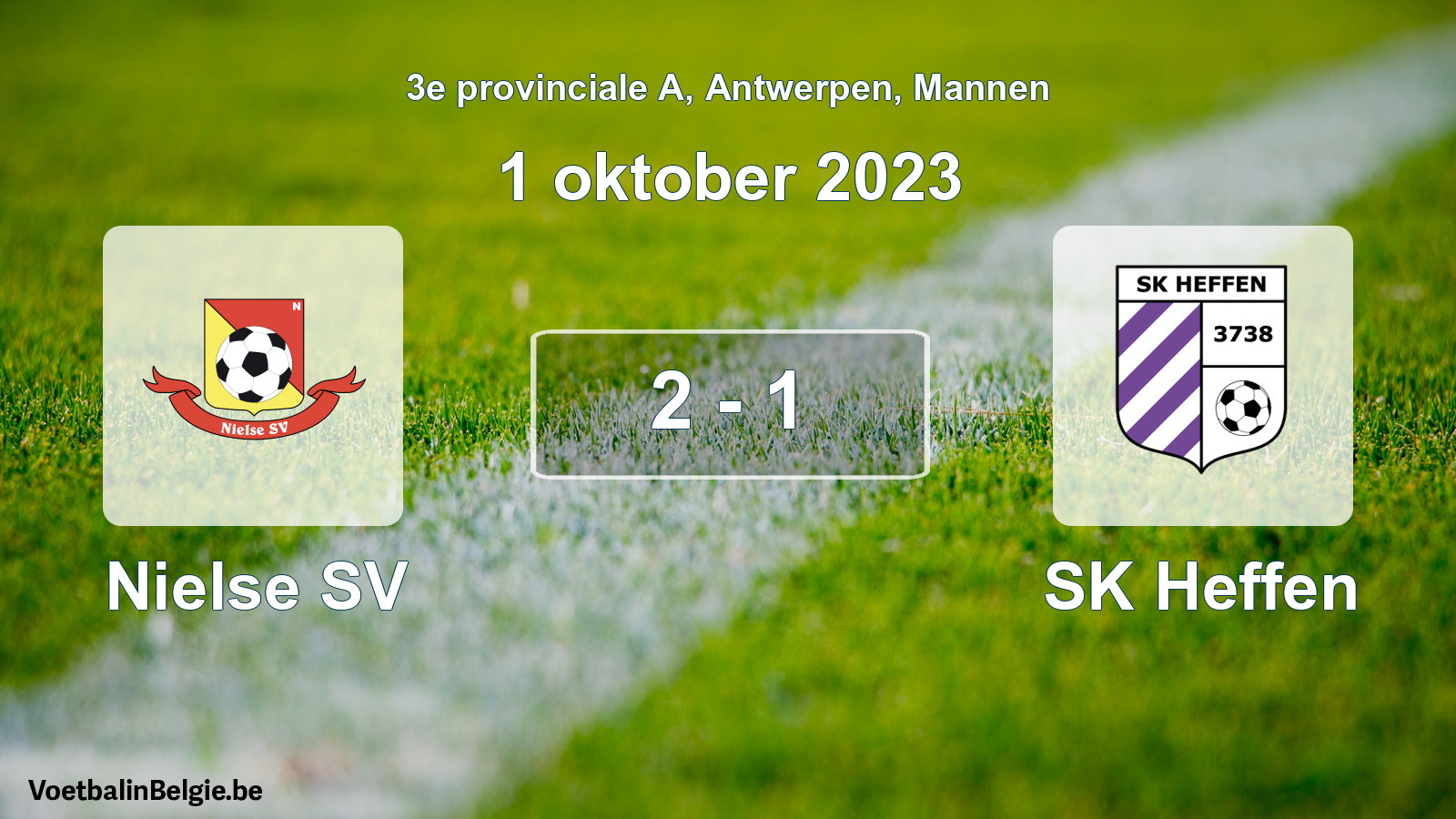 Gespeelde wedstrijd mannenvoetbal: Nielse SV - SK Heffen 2 - 1 (1 oktober 2023)