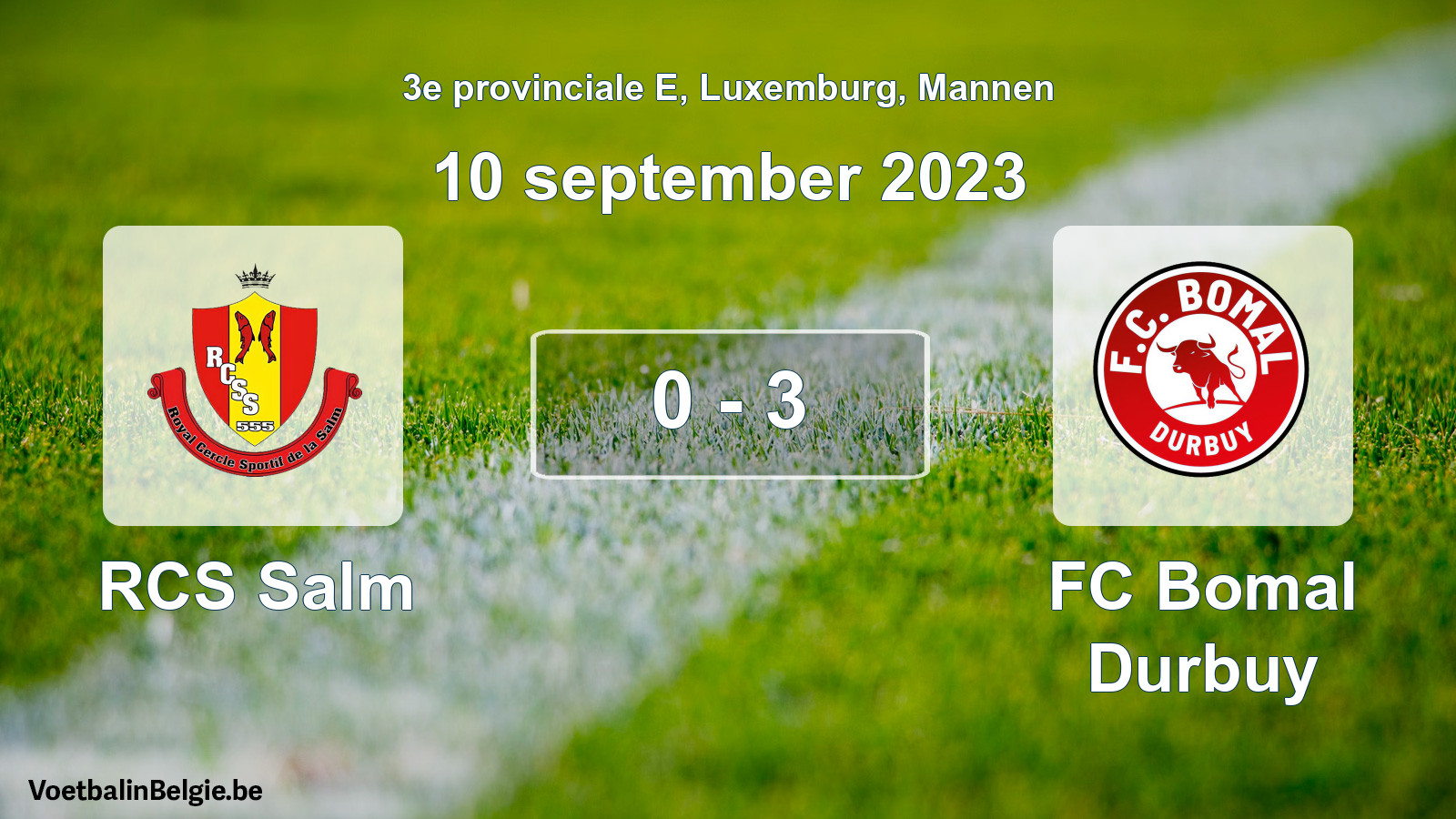 Gespeelde wedstrijd mannenvoetbal: RCS Salm - FC Bomal Durbuy 0 - 3 (10 september 2023)