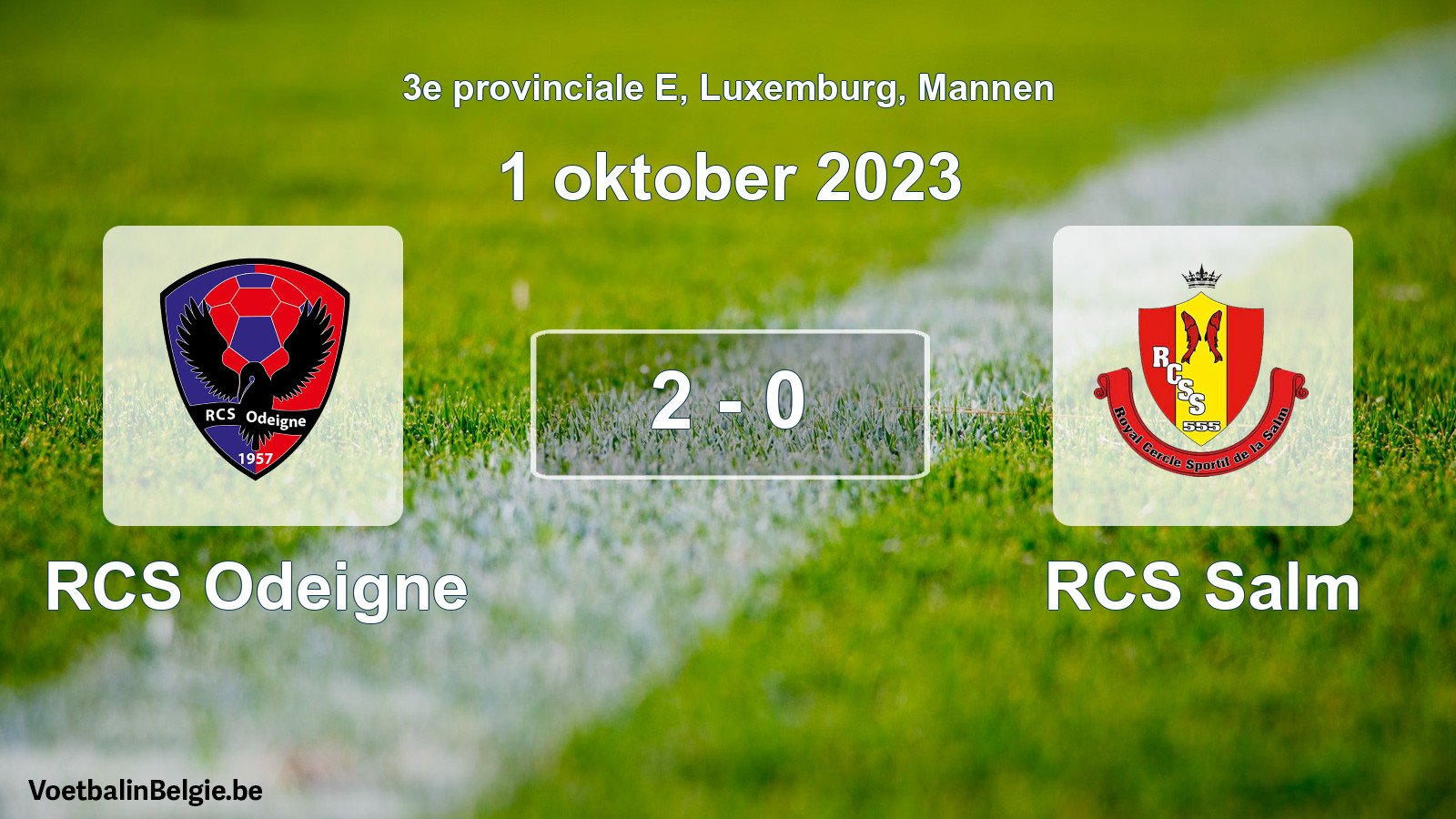 Gespeelde wedstrijd mannenvoetbal: RCS Odeigne - RCS Salm 2 - 0 (1 oktober 2023)