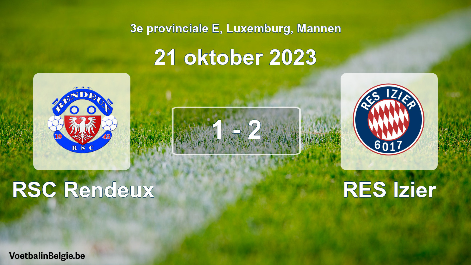Gespeelde wedstrijd mannenvoetbal: RSC Rendeux - RES Izier 1 - 2 (21 oktober 2023)