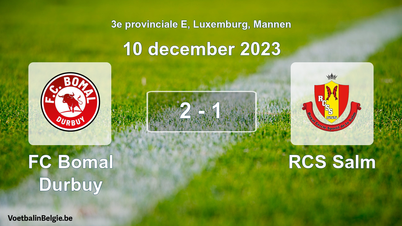 Gespeelde wedstrijd mannenvoetbal: FC Bomal Durbuy - RCS Salm 2 - 1 (10 december 2023)
