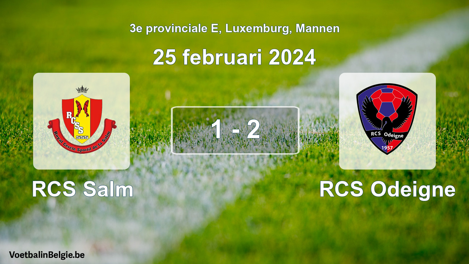 Gespeelde wedstrijd mannenvoetbal: RCS Salm - RCS Odeigne 1 - 2 (25 februari 2024)