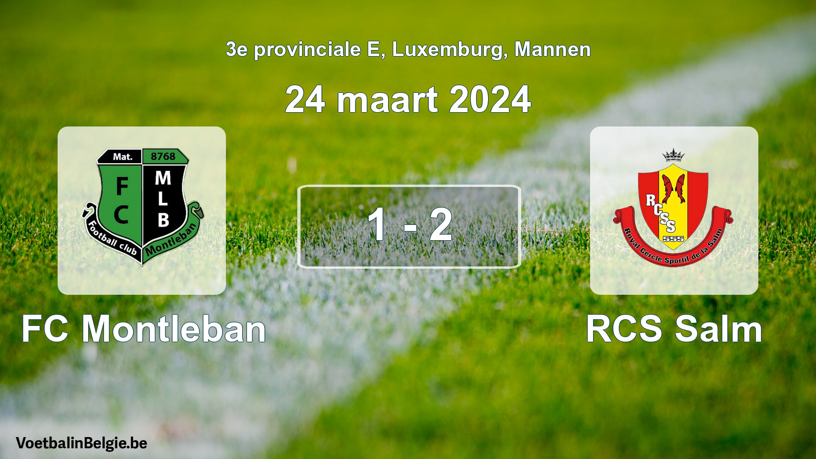 Gespeelde wedstrijd mannenvoetbal: FC Montleban - RCS Salm 1 - 2 (24 maart 2024)