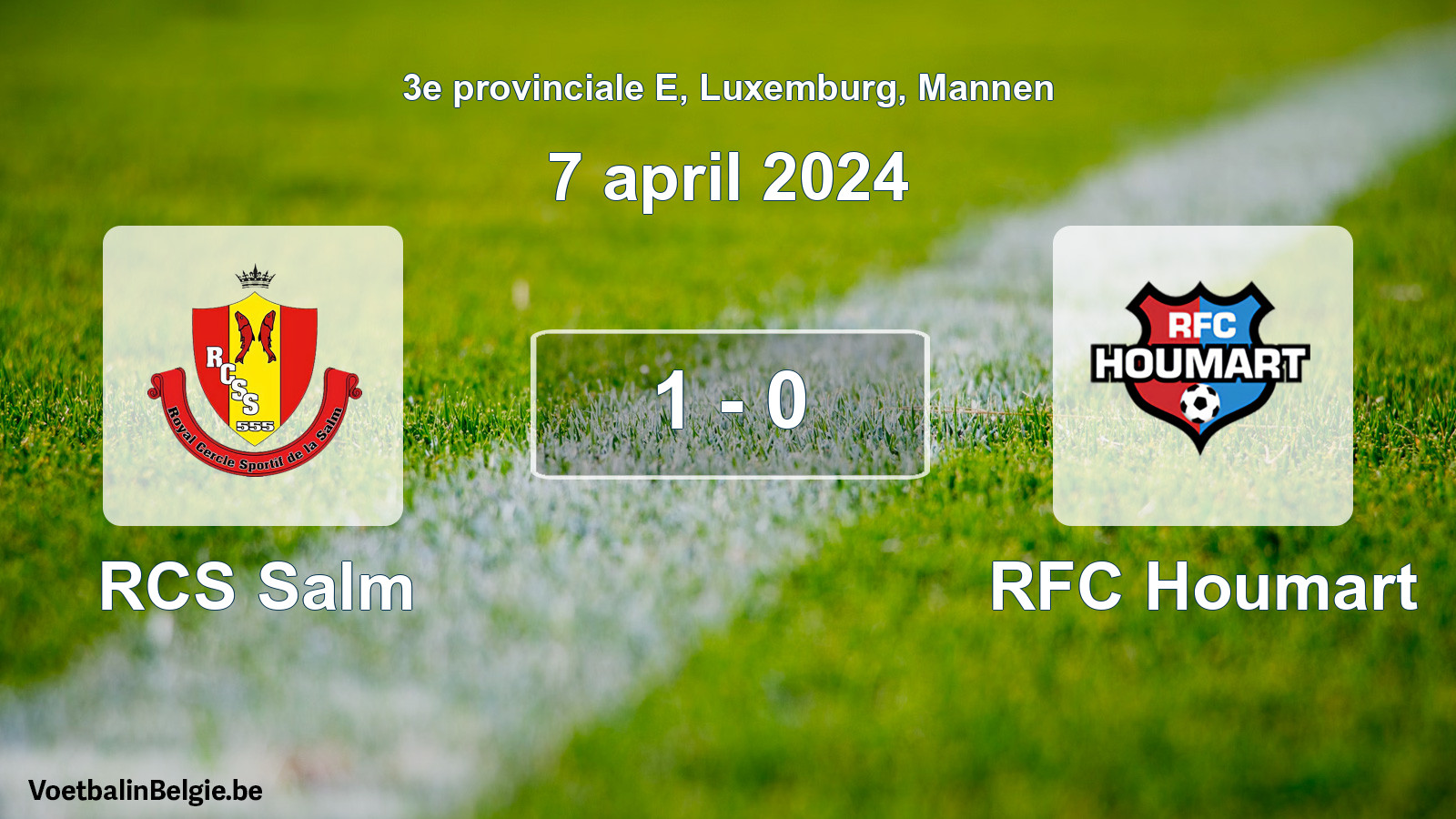 Gespeelde wedstrijd mannenvoetbal: RCS Salm - RFC Houmart 1 - 0 (7 april 2024)
