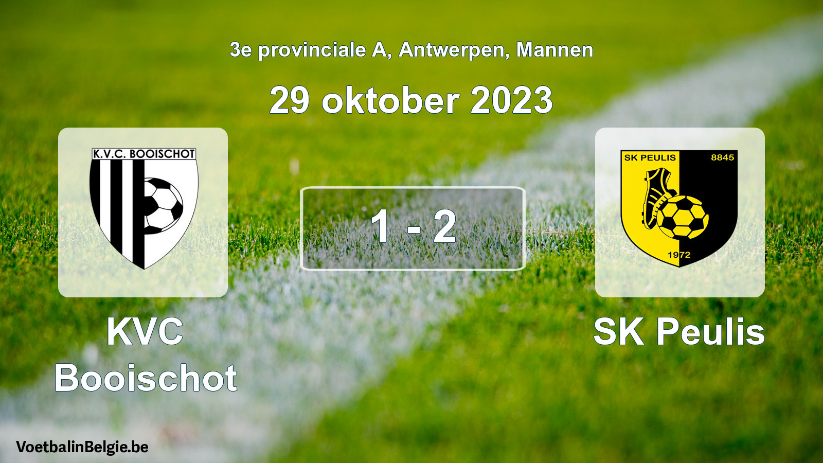Gespeelde wedstrijd mannenvoetbal: KVC Booischot - SK Peulis 1 - 2 (29 oktober 2023)