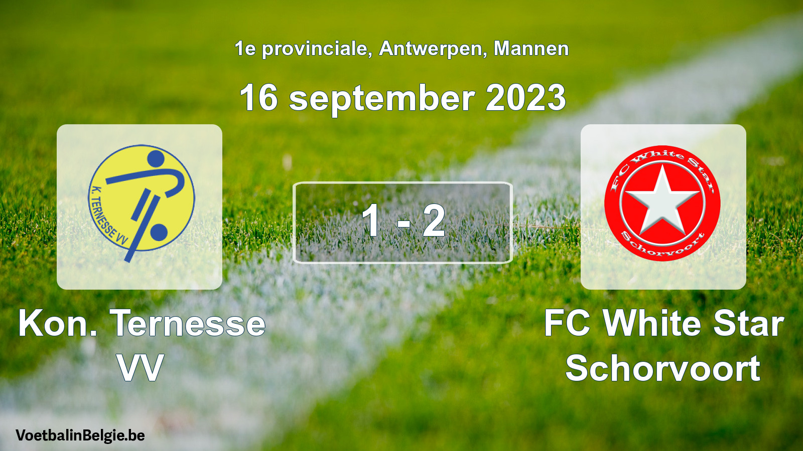 Gespeelde wedstrijd mannenvoetbal: Kon. Ternesse VV - FC White Star Schorvoort 1 - 2 (16 september 2023)
