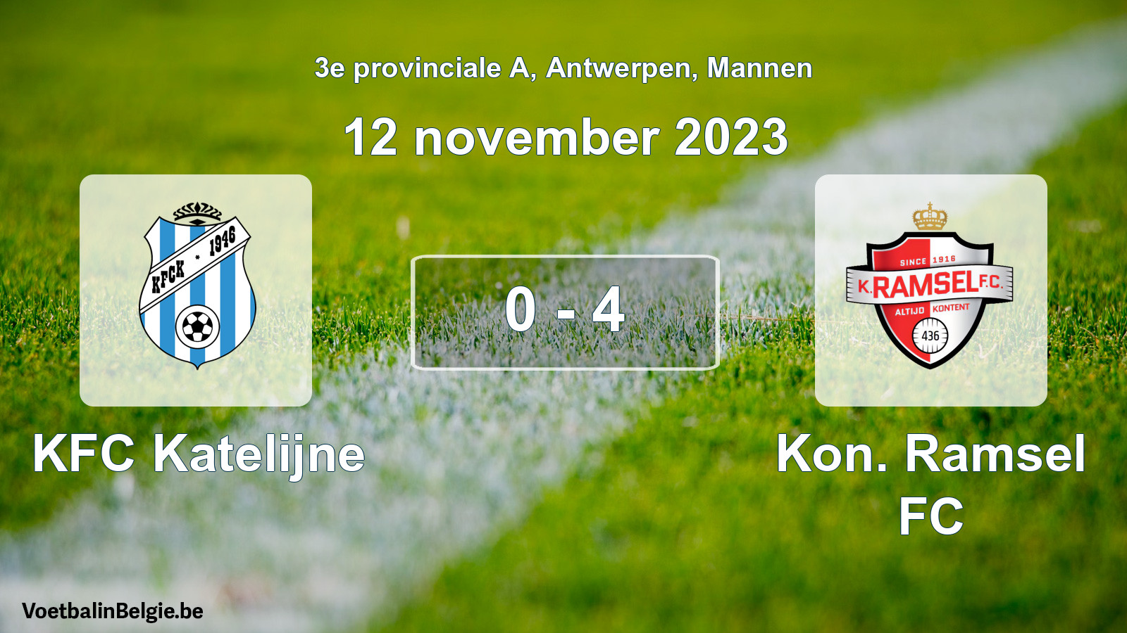 Played match men football: KFC Katelijne - Kon. Ramsel FC 0 - 4 (12 November 2023)