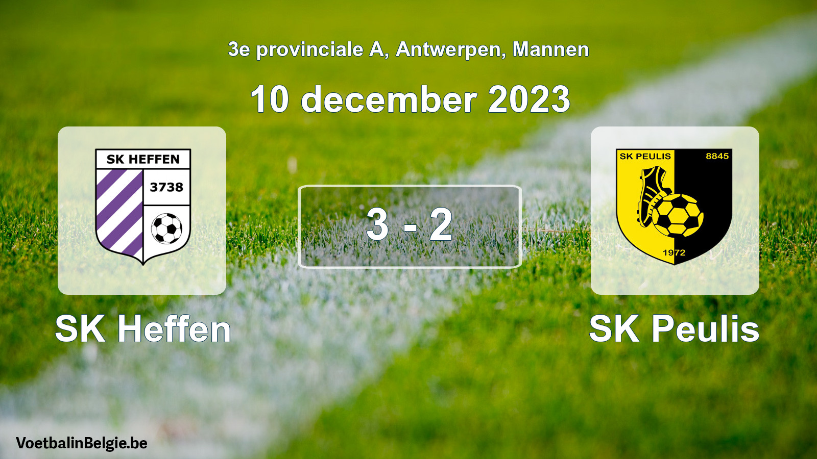 Gespeelde wedstrijd mannenvoetbal: SK Heffen - SK Peulis 3 - 2 (10 december 2023)