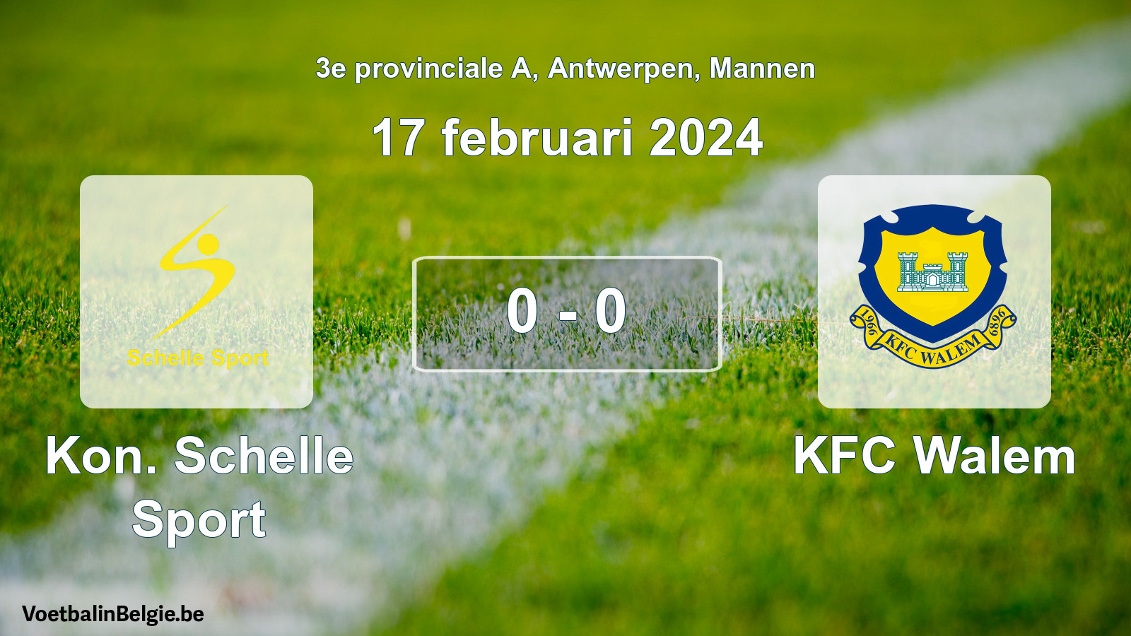 Gespeelde wedstrijd mannenvoetbal: Kon. Schelle Sport - KFC Walem 0 - 0 (17 februari 2024)