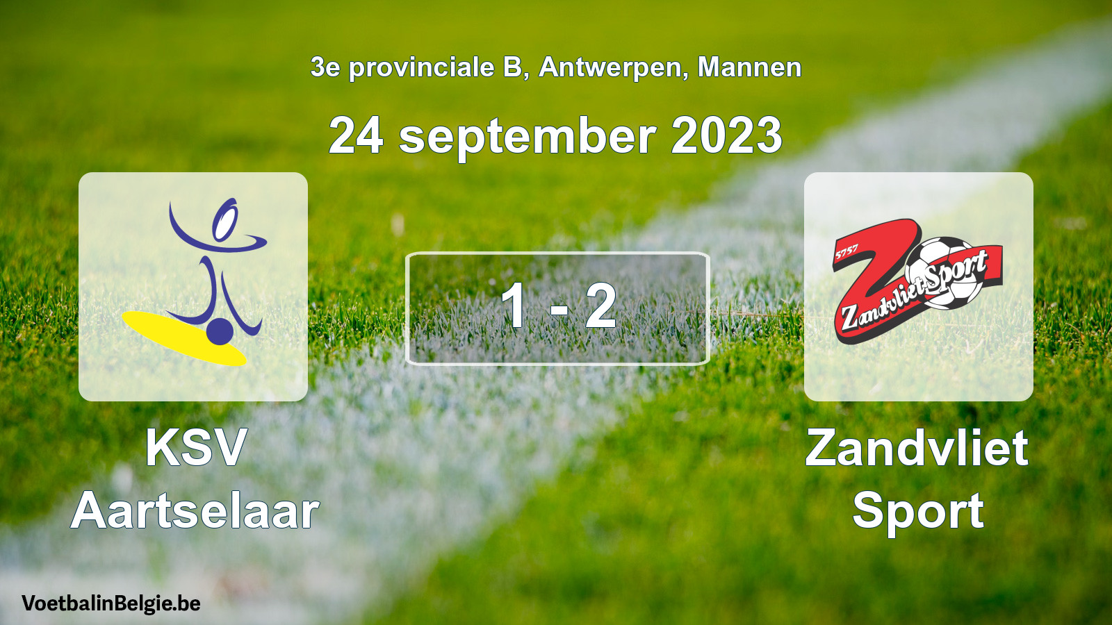Gespeelde wedstrijd mannenvoetbal: KSV Aartselaar - Zandvliet Sport 1 - 2 (24 september 2023)