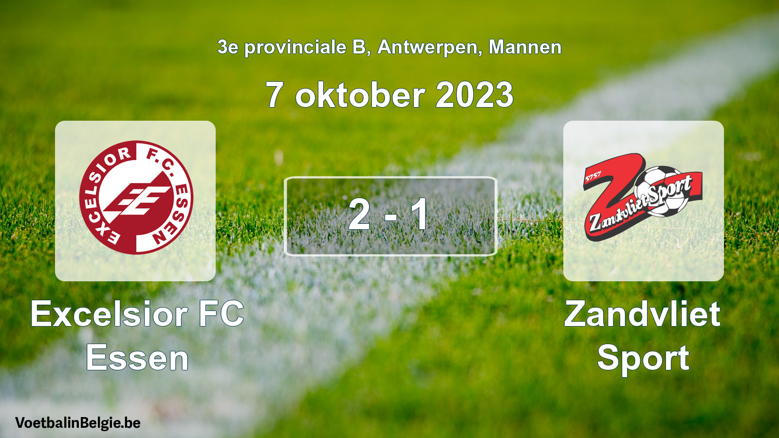 Gespeelde wedstrijd mannenvoetbal: Excelsior FC Essen - Zandvliet Sport 2 - 1 (7 oktober 2023)