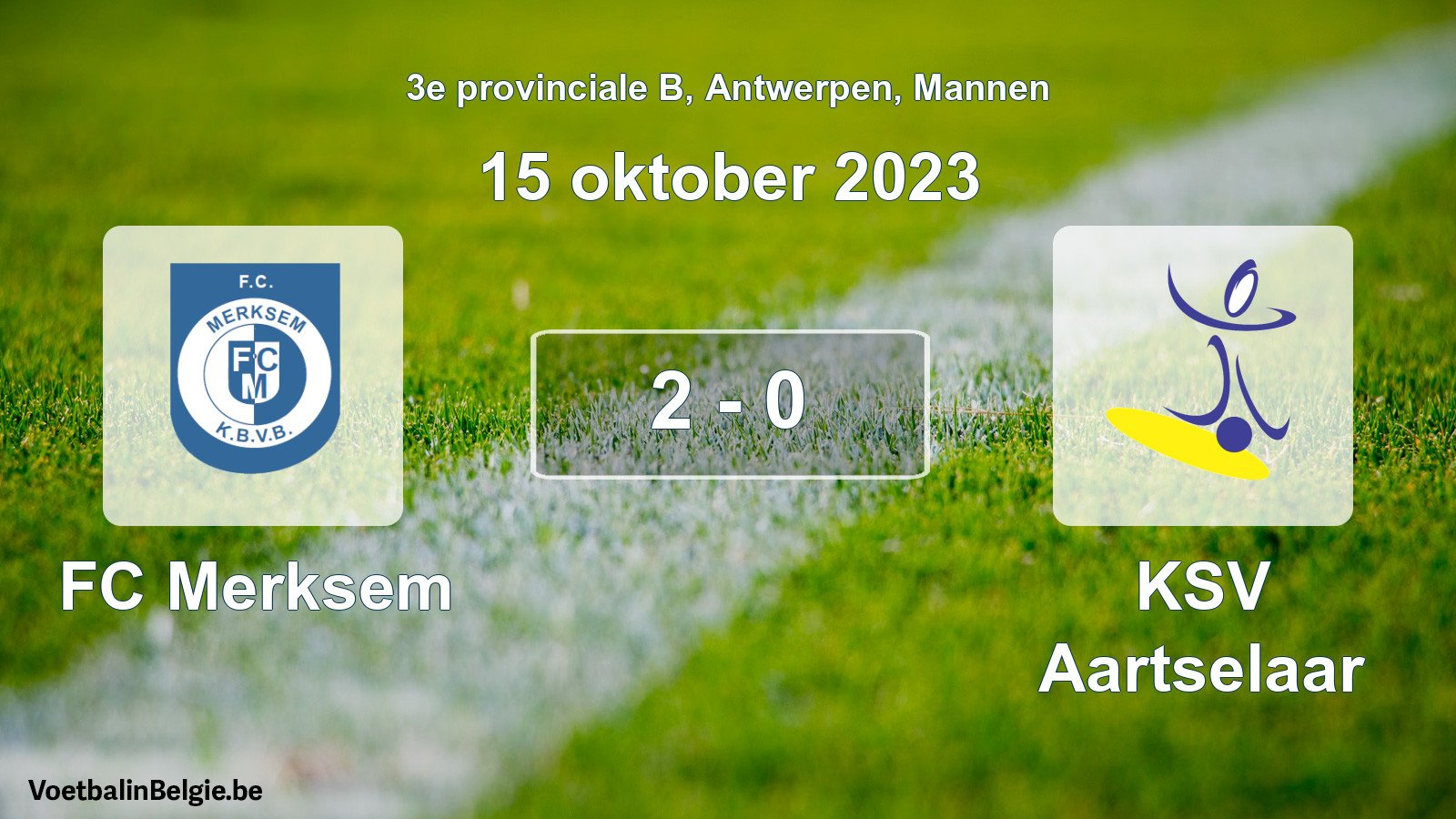 Gespeelde wedstrijd mannenvoetbal: FC Merksem - KSV Aartselaar 2 - 0 (15 oktober 2023)