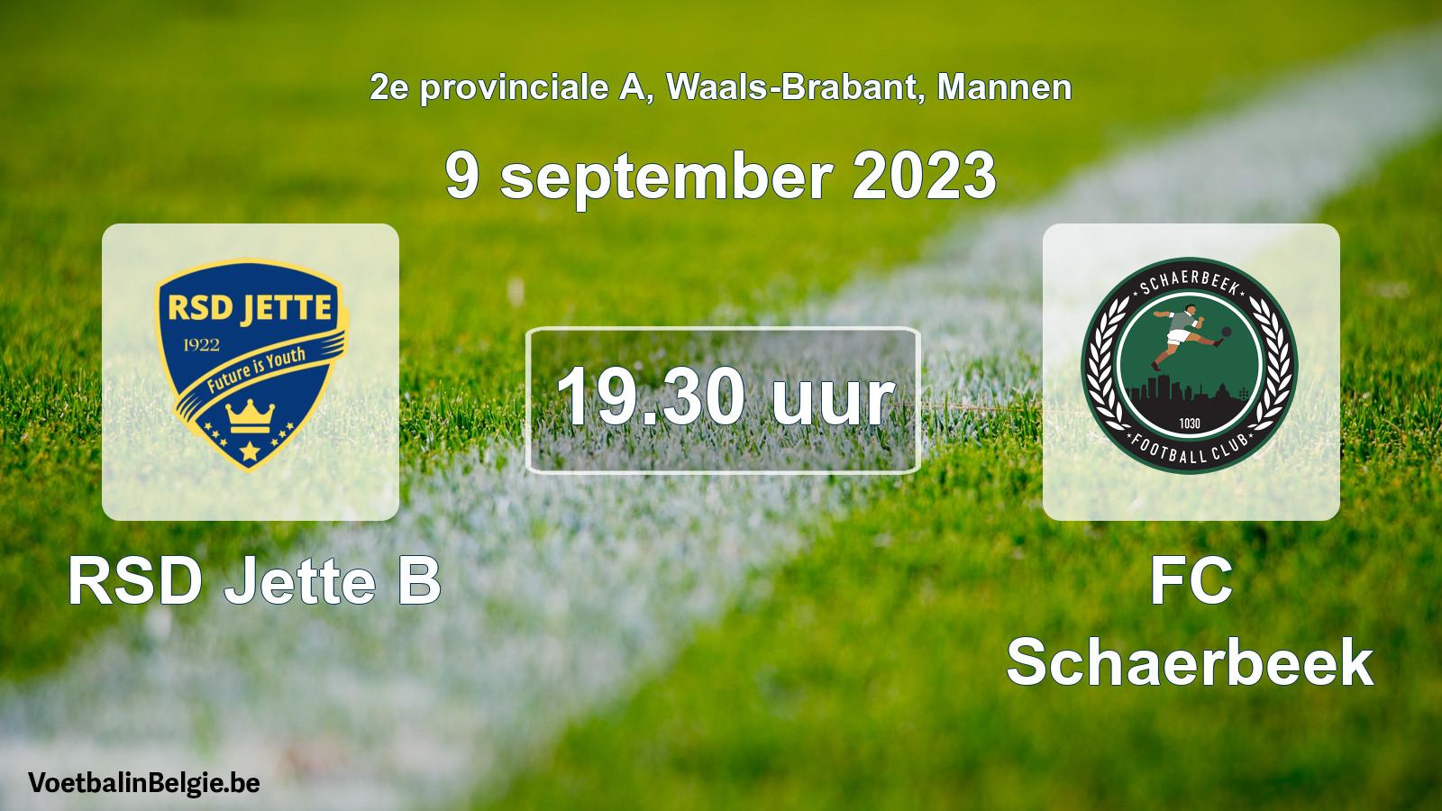 Geplande wedstrijd mannenvoetbal: RSD Jette B - FC Schaerbeek (9 september 2023)