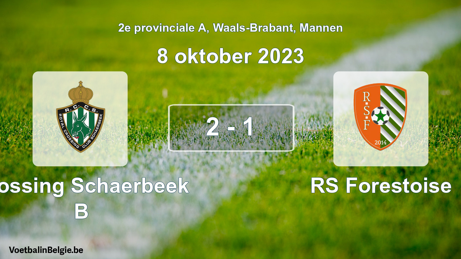 Gespeelde wedstrijd mannenvoetbal: Crossing Schaerbeek B - RS Forestoise 2 - 1 (8 oktober 2023)