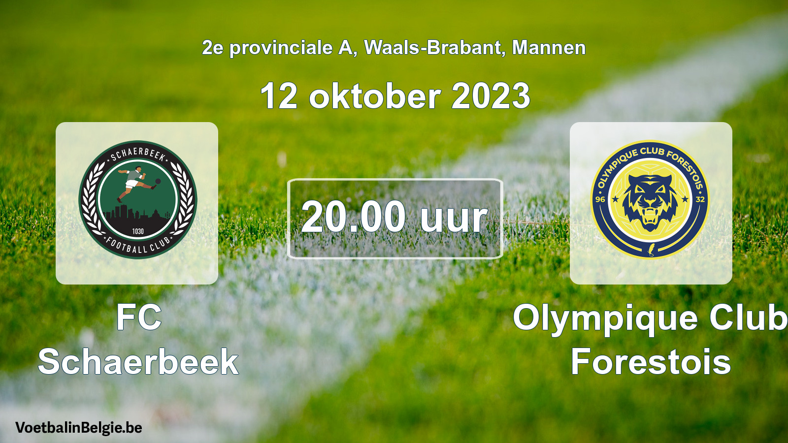 Geplande wedstrijd mannenvoetbal: FC Schaerbeek - Olympique Club Forestois (12 oktober 2023)