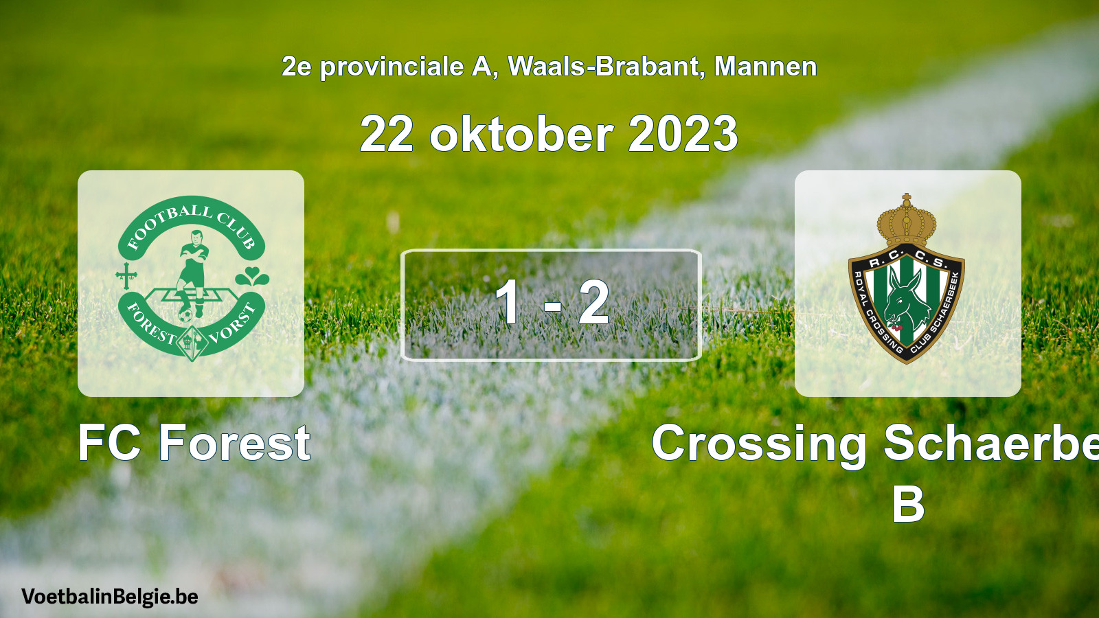 Gespeelde wedstrijd mannenvoetbal: FC Forest - Crossing Schaerbeek B 1 - 2 (22 oktober 2023)