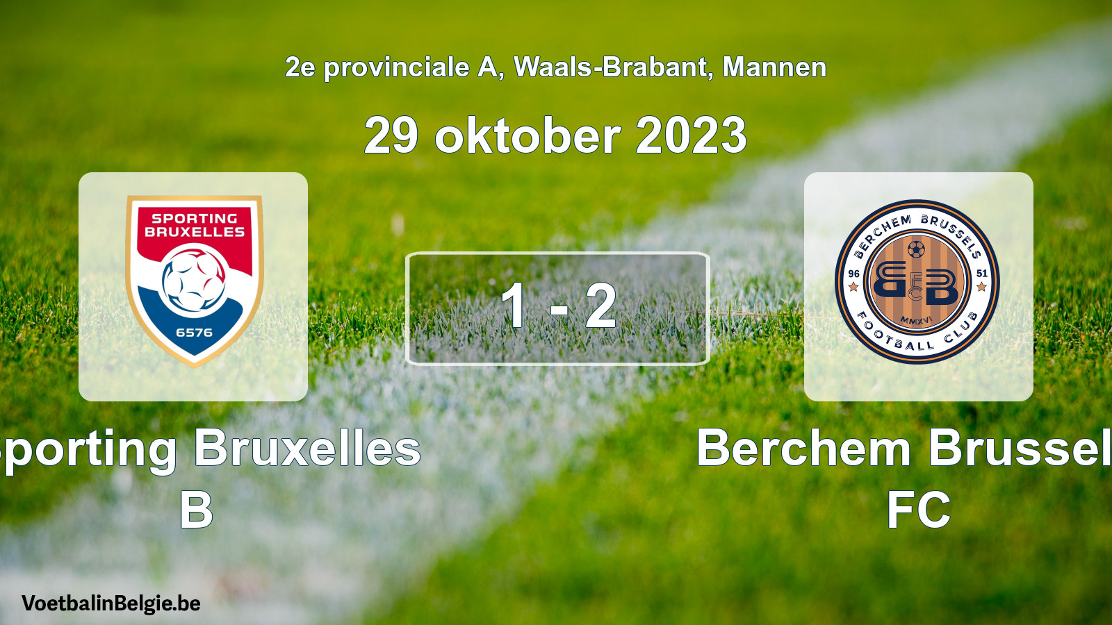 Gespeelde wedstrijd mannenvoetbal: Sporting Bruxelles B - Berchem Brussels FC 1 - 2 (29 oktober 2023)