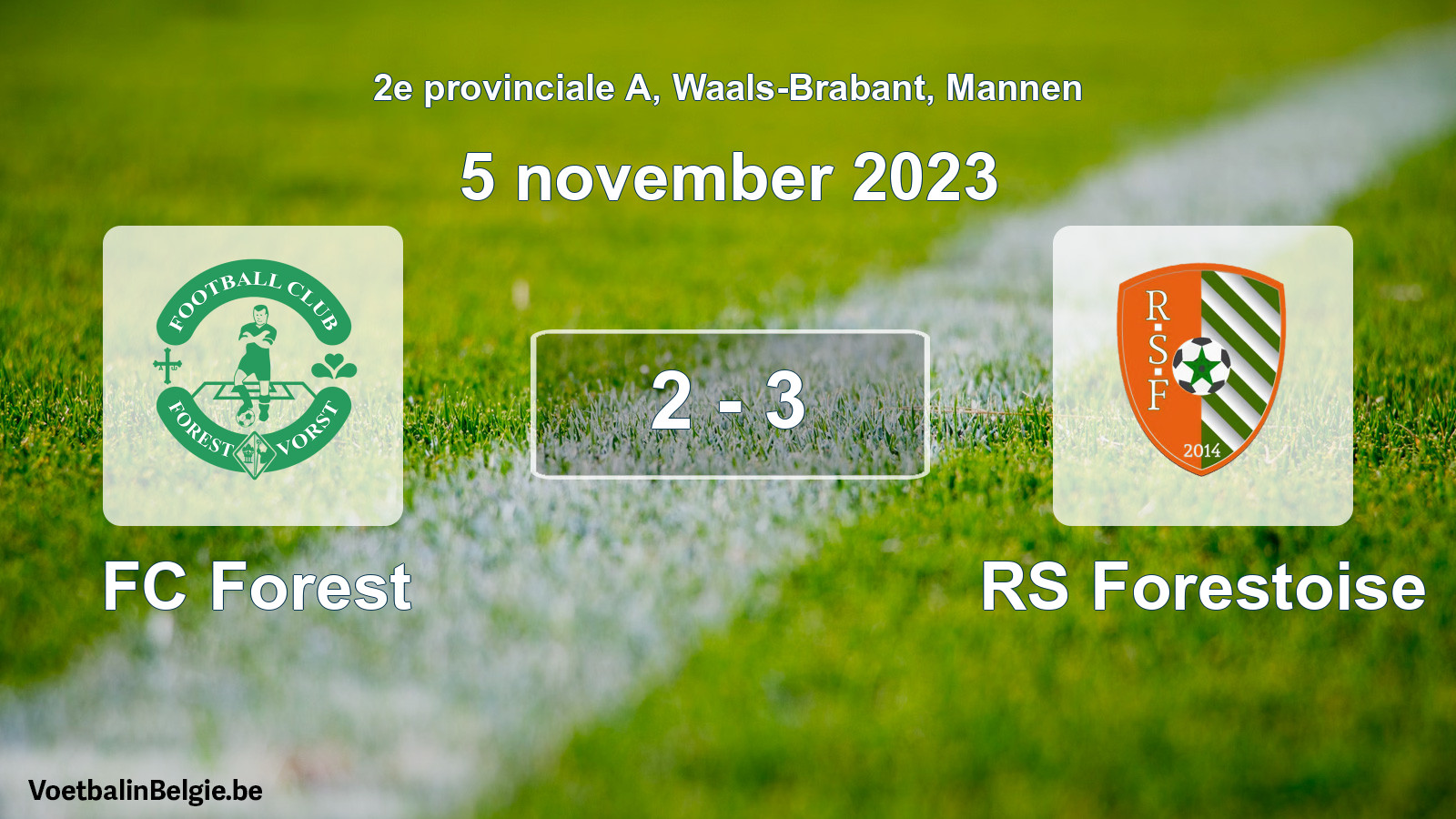 Gespeelde wedstrijd mannenvoetbal: FC Forest - RS Forestoise 2 - 3 (5 november 2023)