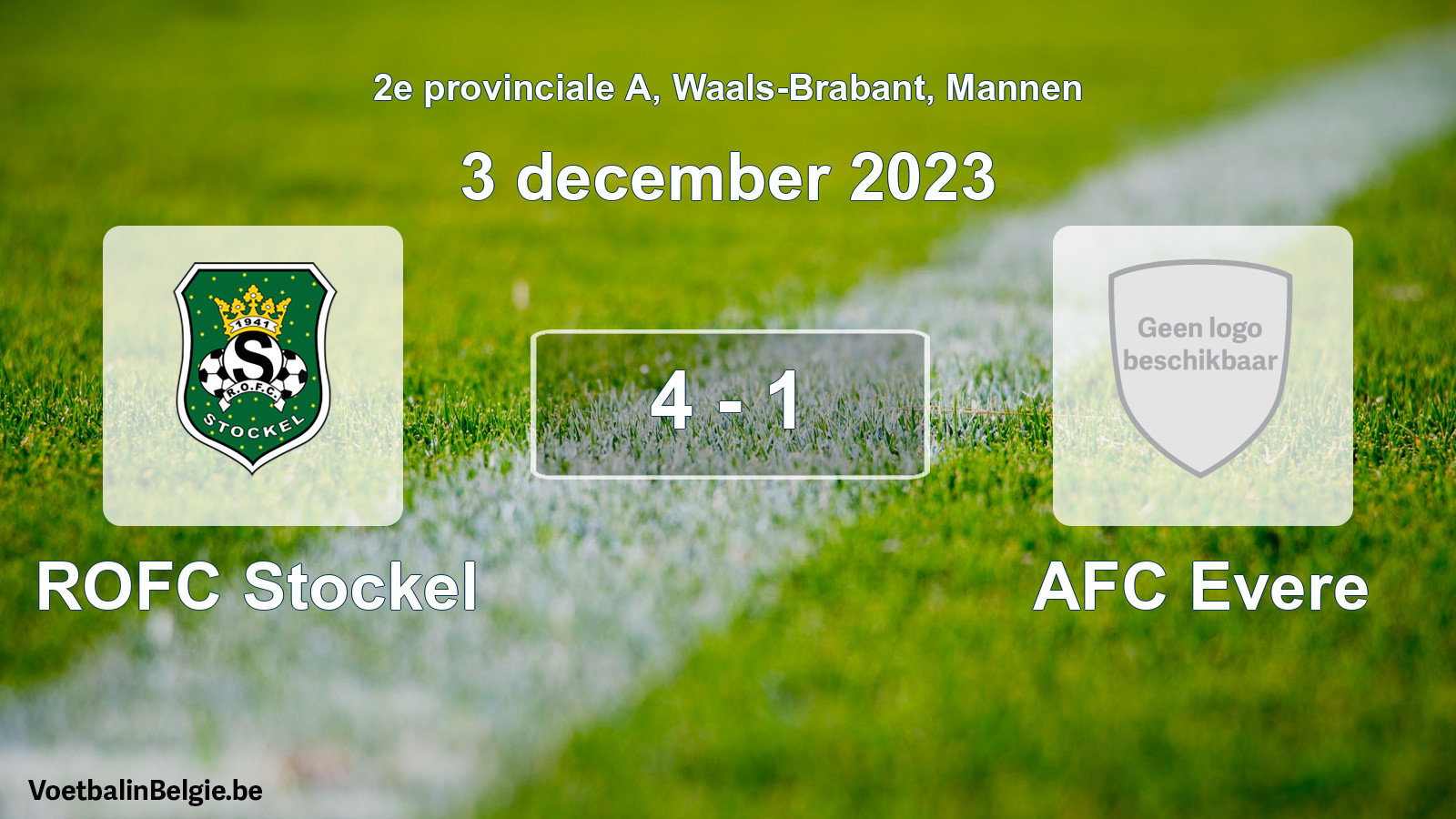 Gespeelde wedstrijd mannenvoetbal: ROFC Stockel - AFC Evere 4 - 1 (3 december 2023)