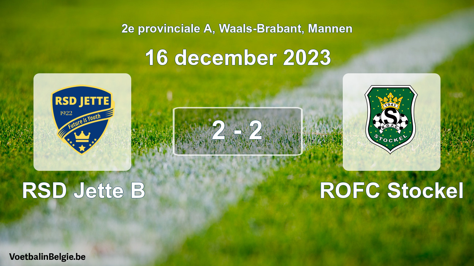 Gespeelde wedstrijd mannenvoetbal: RSD Jette B - ROFC Stockel 2 - 2 (16 december 2023)