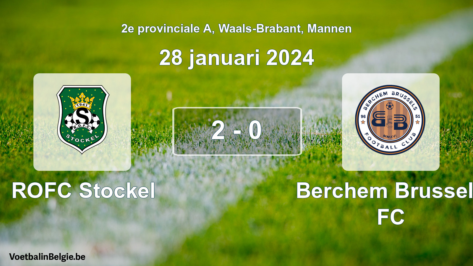 Gespeelde wedstrijd mannenvoetbal: ROFC Stockel - Berchem Brussels FC 2 - 0 (28 januari 2024)
