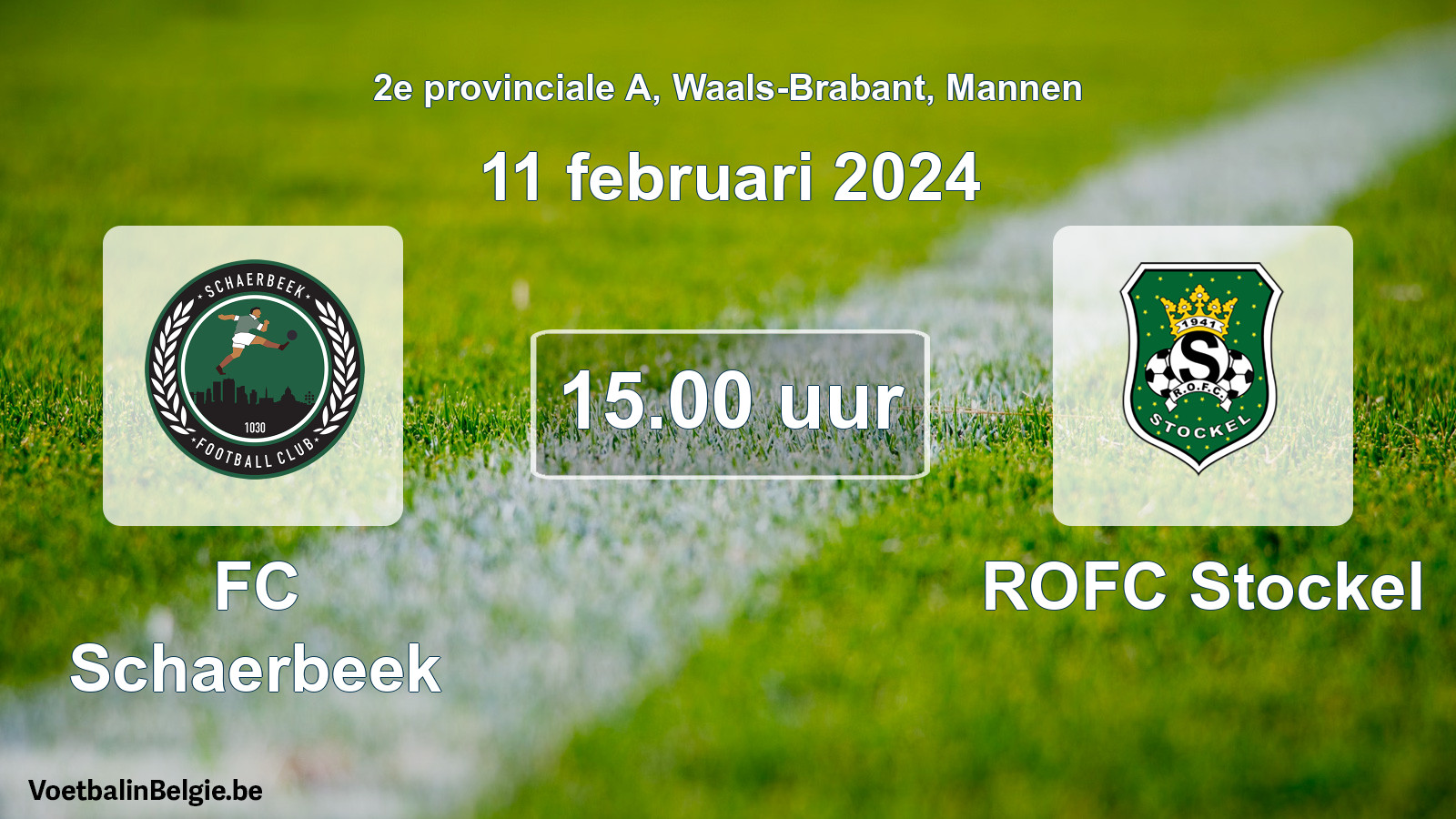 Match prévu football hommes: FC Schaerbeek - ROFC Stockel (11 février 2024)