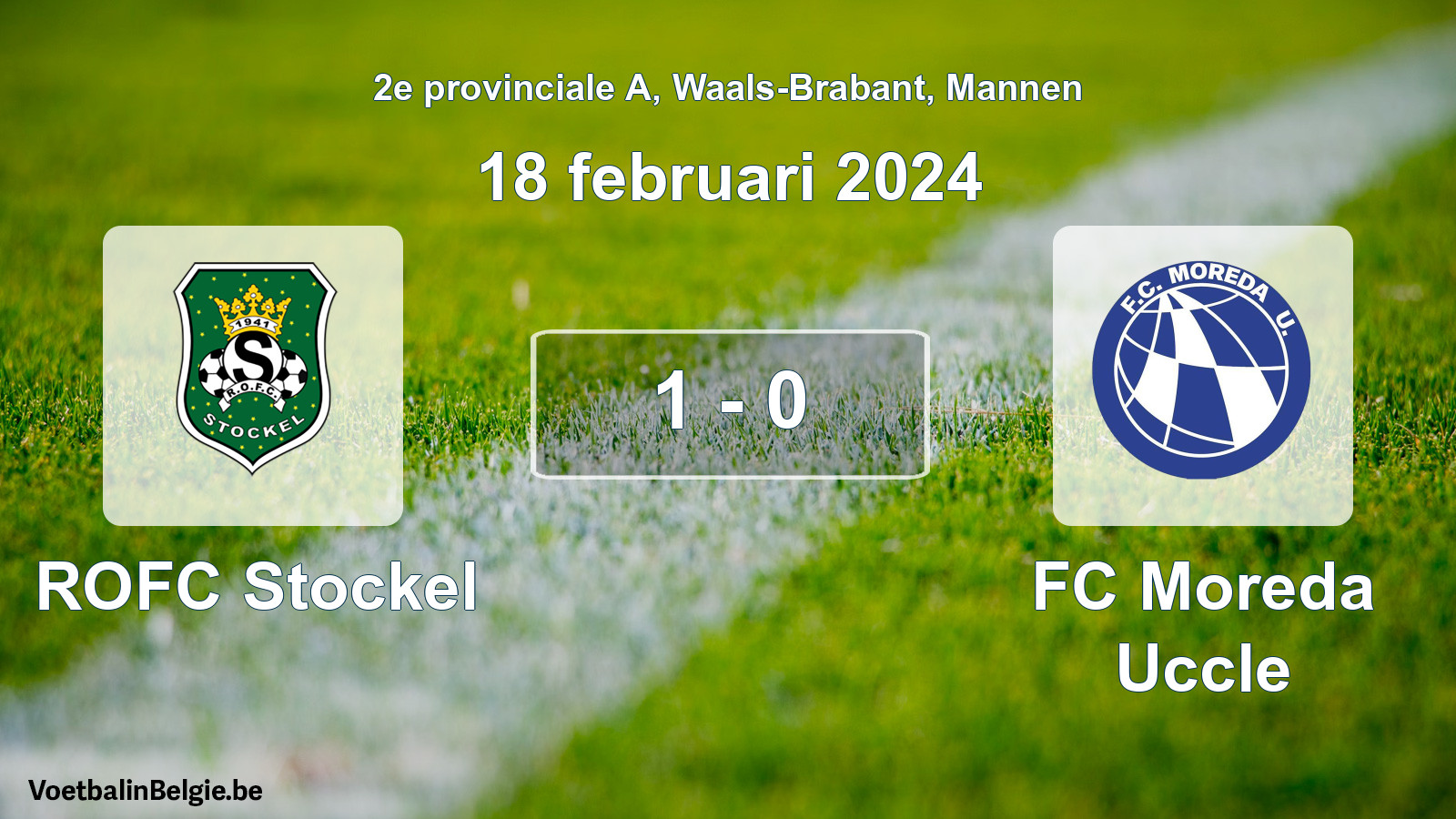 Gespeelde wedstrijd mannenvoetbal: ROFC Stockel - FC Moreda Uccle 1 - 0 (18 februari 2024)