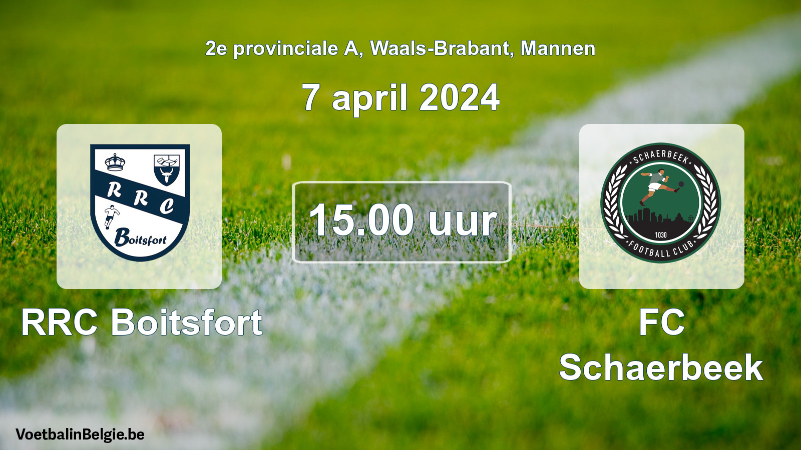 Match prévu football hommes: RRC Boitsfort - FC Schaerbeek (7 avril 2024)