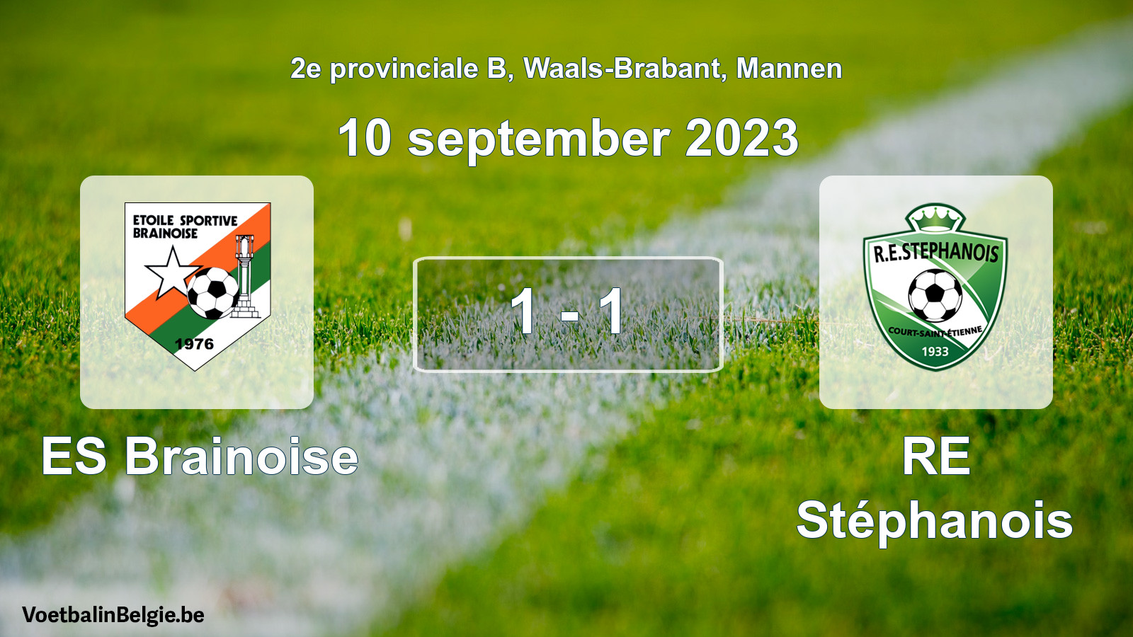 Gespeelde wedstrijd mannenvoetbal: ES Brainoise - RE Stéphanois 1 - 1 (10 september 2023)