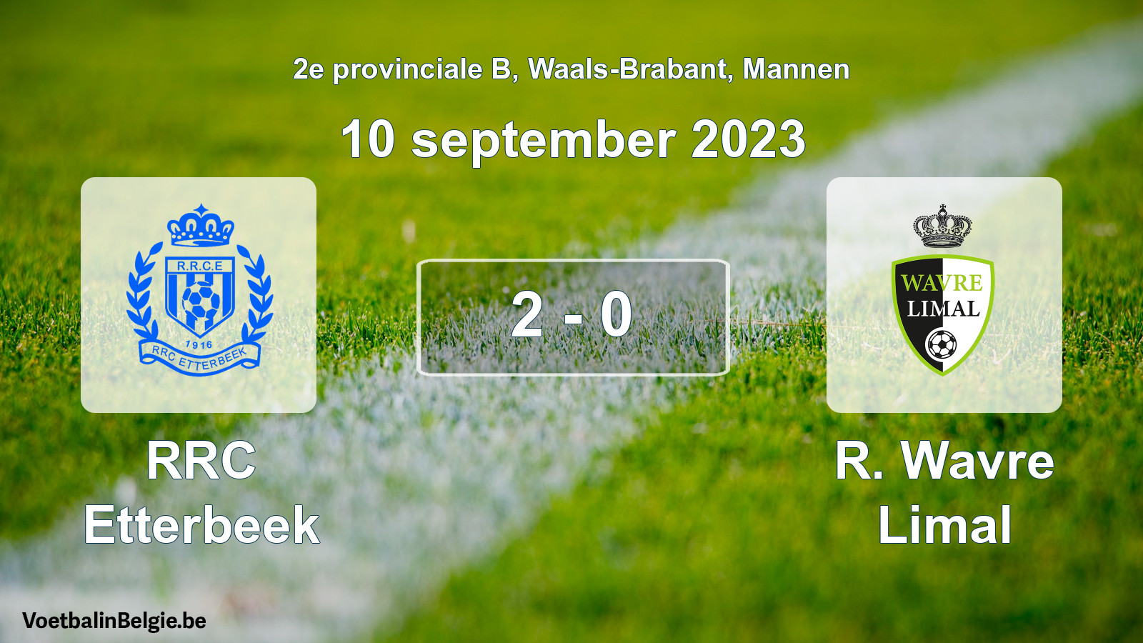Gespeelde wedstrijd mannenvoetbal: RRC Etterbeek - R. Wavre Limal 2 - 0 (10 september 2023)