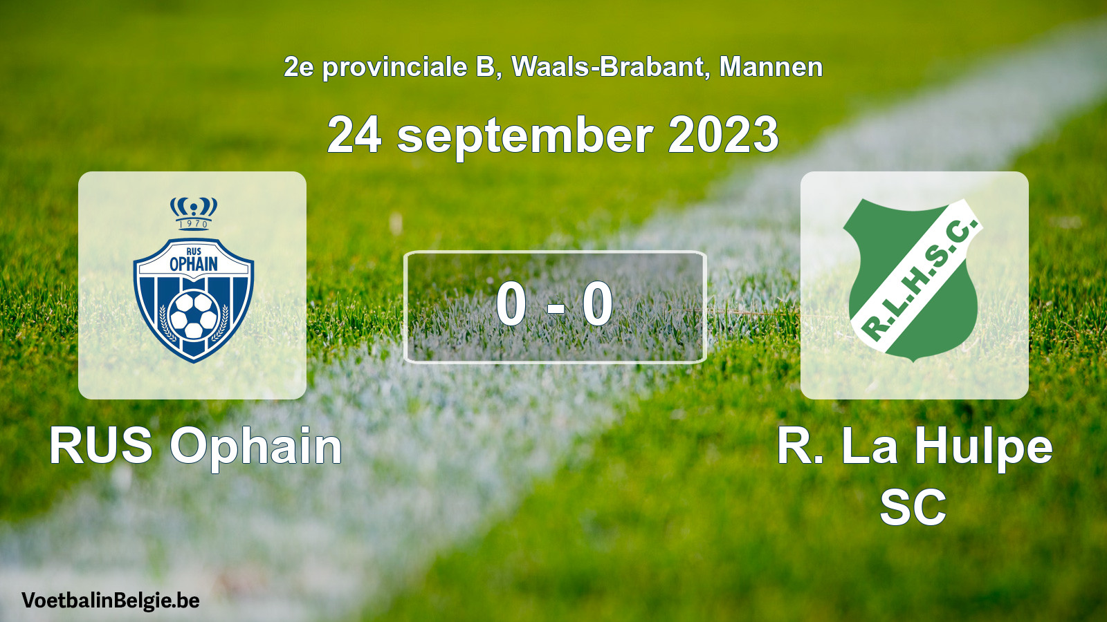 Gespeelde wedstrijd mannenvoetbal: RUS Ophain - R. La Hulpe SC 0 - 0 (24 september 2023)