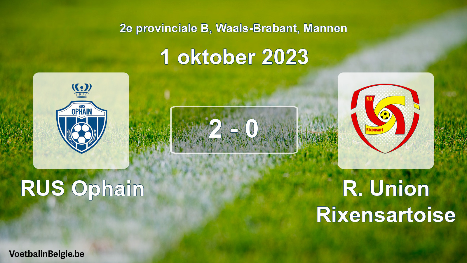 Gespeelde wedstrijd mannenvoetbal: RUS Ophain - R. Union Rixensartoise 2 - 0 (1 oktober 2023)