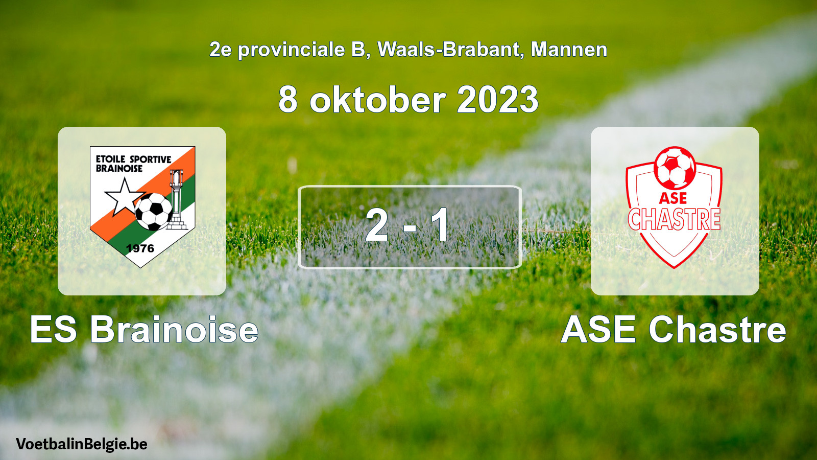 Gespeelde wedstrijd mannenvoetbal: ES Brainoise - ASE Chastre 2 - 1 (8 oktober 2023)