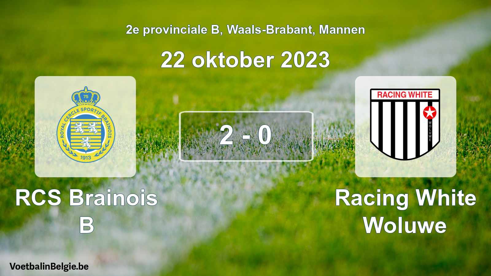 Gespeelde wedstrijd mannenvoetbal: RCS Brainois B - Racing White Woluwe 2 - 0 (22 oktober 2023)