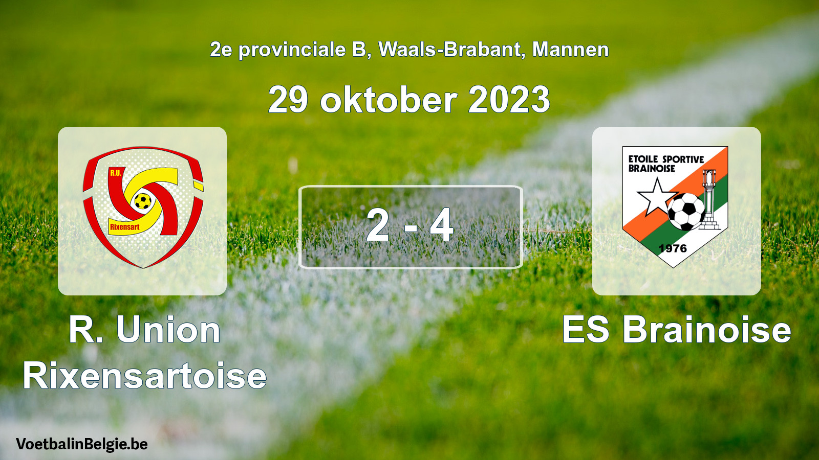 Gespeelde wedstrijd mannenvoetbal: R. Union Rixensartoise - ES Brainoise 2 - 4 (29 oktober 2023)