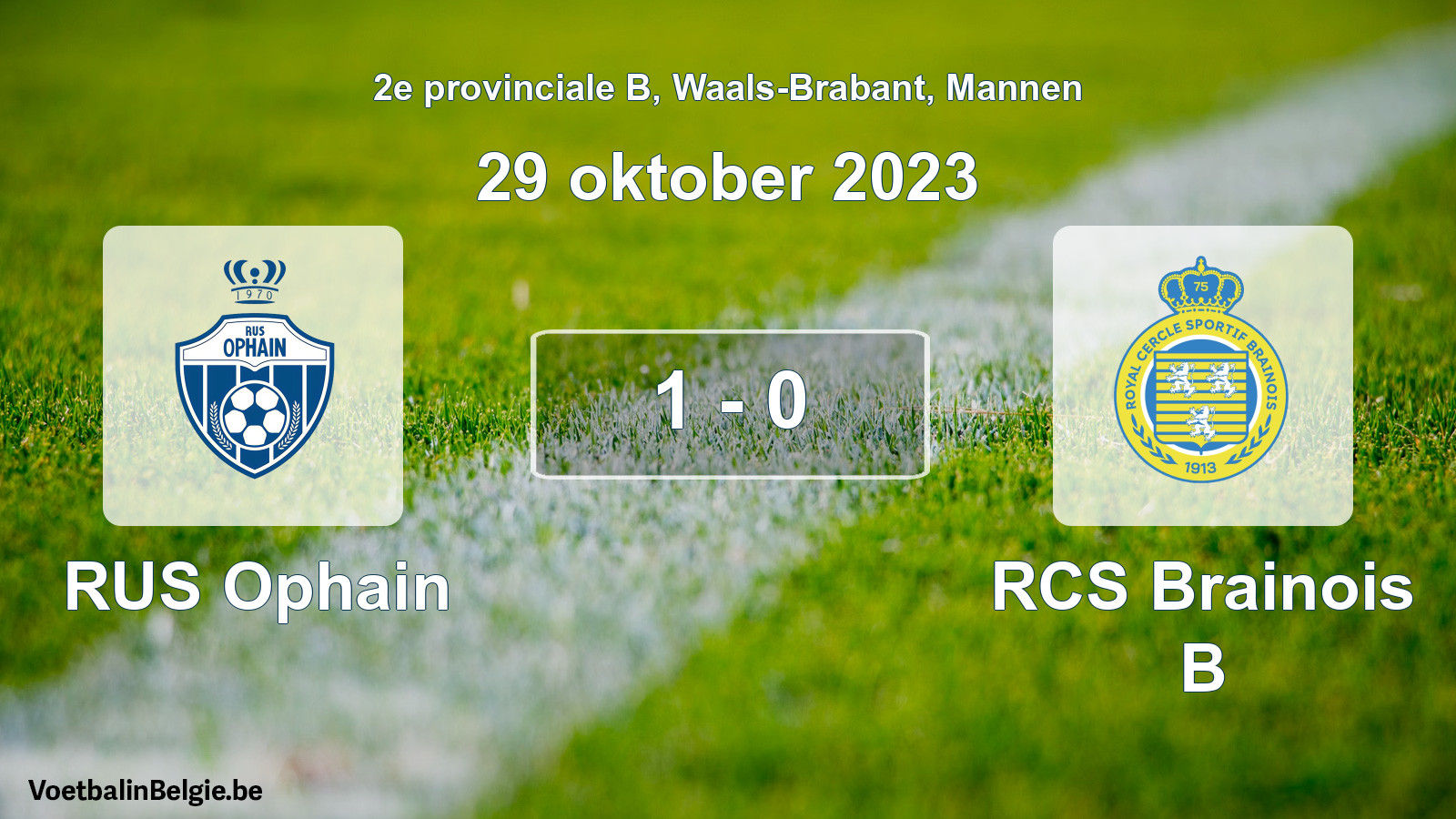 Gespeelde wedstrijd mannenvoetbal: RUS Ophain - RCS Brainois B 1 - 0 (29 oktober 2023)