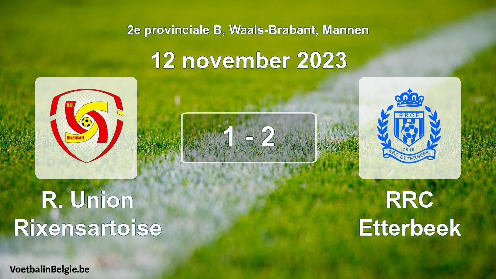 Gespeelde wedstrijd mannenvoetbal: R. Union Rixensartoise - RRC Etterbeek 1 - 2 (12 november 2023)