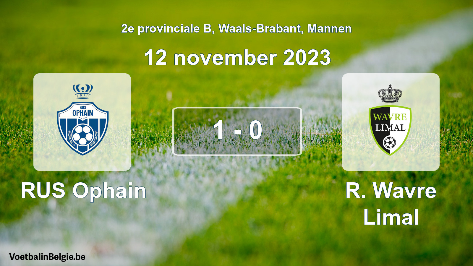 Gespeelde wedstrijd mannenvoetbal: RUS Ophain - R. Wavre Limal 1 - 0 (12 november 2023)