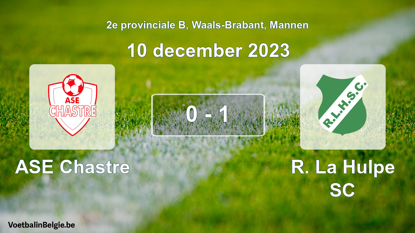 Gespeelde wedstrijd mannenvoetbal: ASE Chastre - R. La Hulpe SC 0 - 1 (10 december 2023)