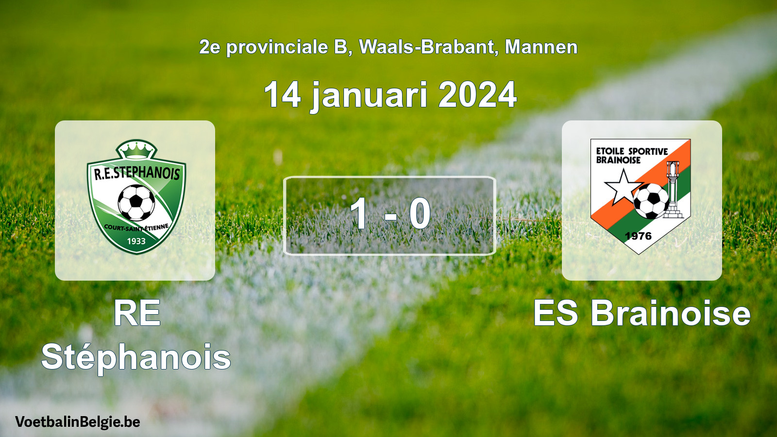 Gespeelde wedstrijd mannenvoetbal: RE Stéphanois - ES Brainoise 1 - 0 (14 januari 2024)