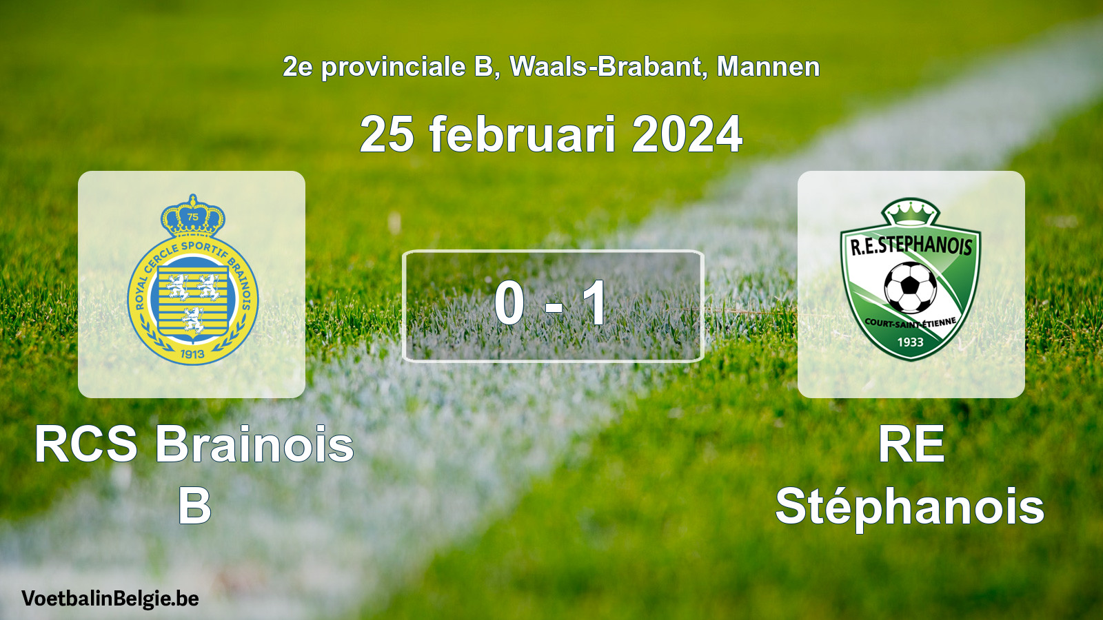 Gespeelde wedstrijd mannenvoetbal: RCS Brainois B - RE Stéphanois 0 - 1 (25 februari 2024)