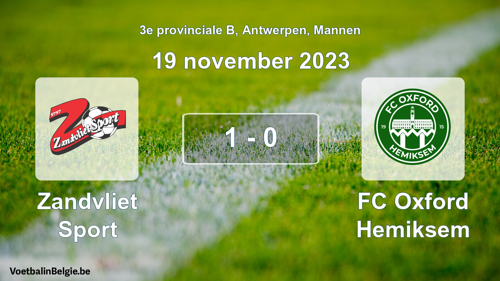 Gespeelde wedstrijd mannenvoetbal: Zandvliet Sport - FC Oxford Hemiksem 1 - 0 (19 november 2023)