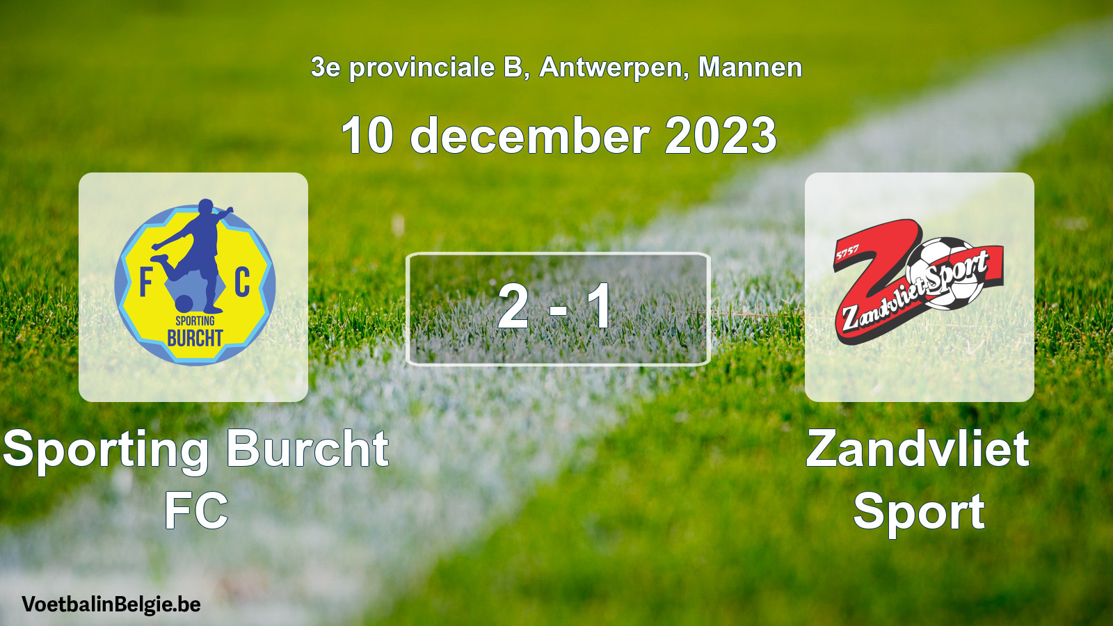 Played match men football: Sporting Burcht FC - Zandvliet Sport 2 - 1 (10 December 2023)