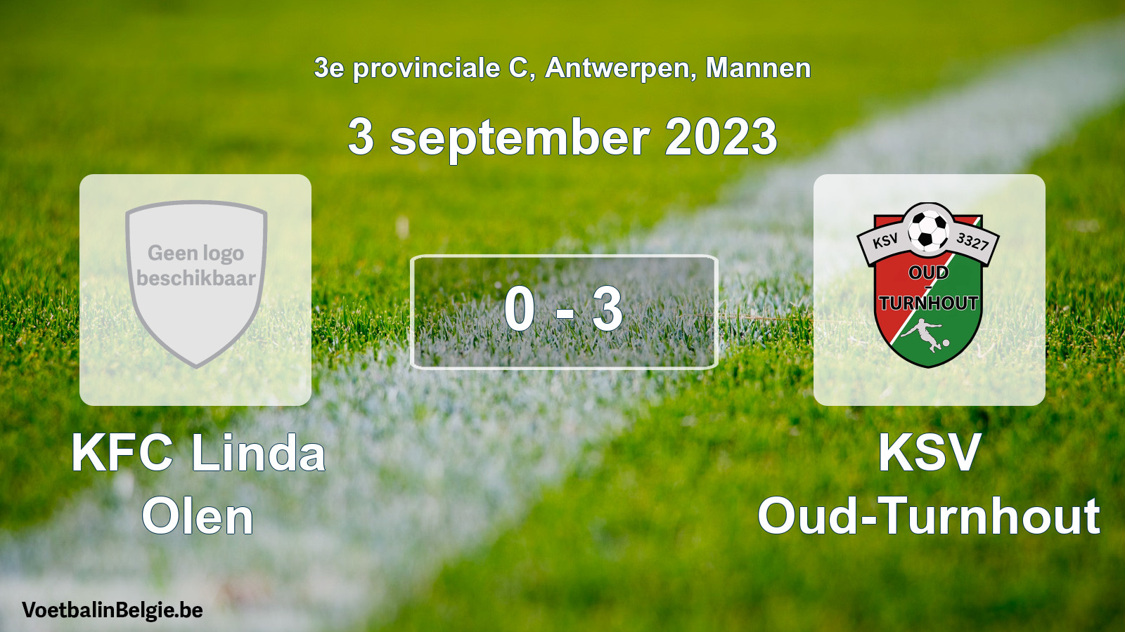 Gespeelde wedstrijd mannenvoetbal: KFC Linda Olen - KSV Oud-Turnhout 0 - 3 (3 september 2023)