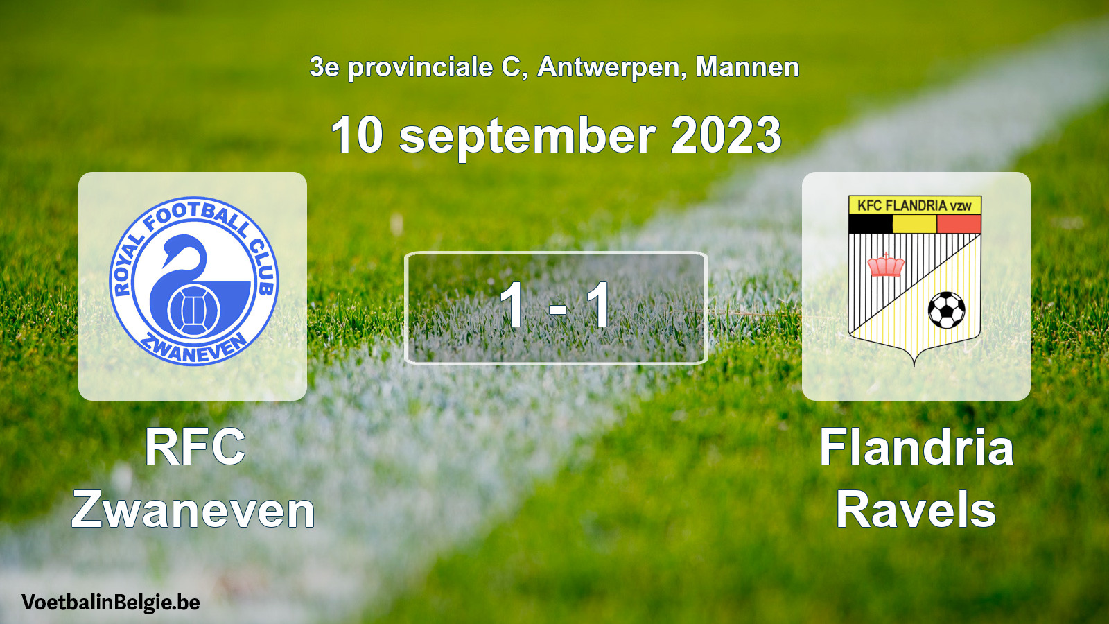 Gespeelde wedstrijd mannenvoetbal: RFC Zwaneven - Flandria Ravels 1 - 1 (10 september 2023)