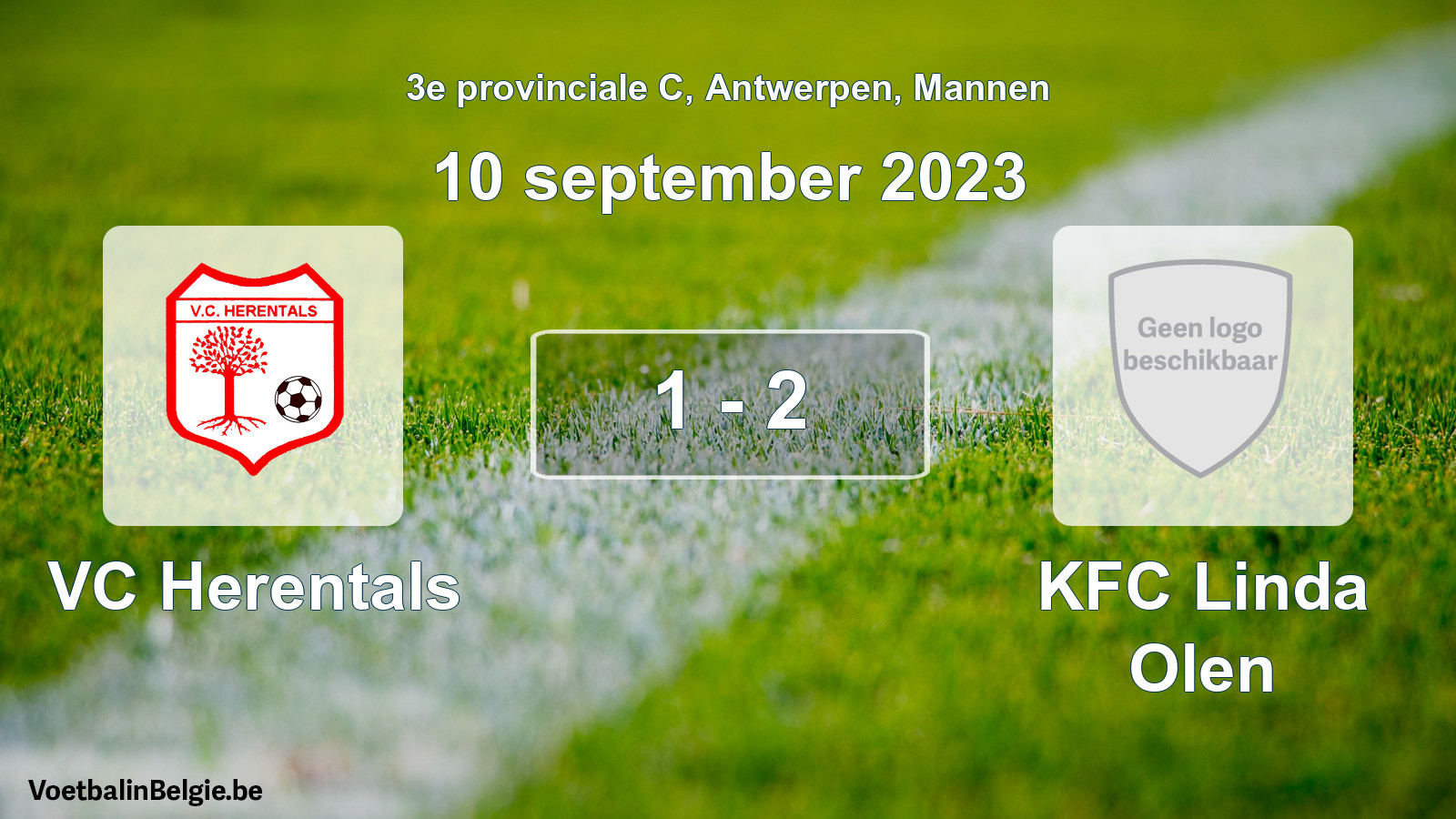 Gespeelde wedstrijd mannenvoetbal: VC Herentals - KFC Linda Olen 1 - 2 (10 september 2023)